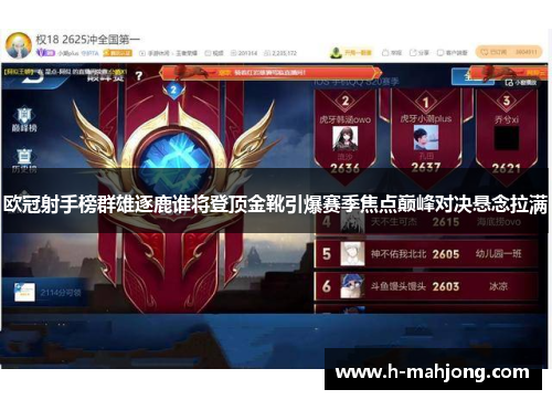 欧冠射手榜群雄逐鹿谁将登顶金靴引爆赛季焦点巅峰对决悬念拉满